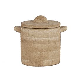 Zaros Διακοσμητικό Δοχείο Τσιμεντένιο Αντικέ Μπεζ 17 Εκ. CT482