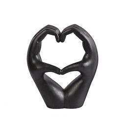 Zaros Διακοσμητική Φιγούρα "Χειρονομίας Αγάπης" Polyesin Μαύρη 19,5 Εκ. CT484