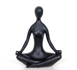Zaros Διακοσμητική Φιγούρα Yoga Polyresin Μαύρη 24,5 Εκ. HE559-Β
