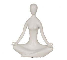 Zaros Διακοσμητική Φιγούρα Yoga Polyresin Λευκή 24,5 Εκ. HE559-W