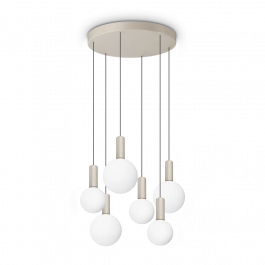 Ideal Lux Εξάφωτο Φωτιστικό Οροφής Led Γυάλινο/Μεταλλικό Λευκό Ø57 Εκ. Odeon Sp6