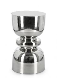 Bizzotto Animesh Βοηθητικό Τραπέζι Μεταλλικό Ασημί Ø30,5x51