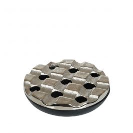 Espiel Σταχτοδοχείο Αλουμινίου Ασημί/Μαύρο Φ15,5x4 Εκ. Κωδικός: ASR111