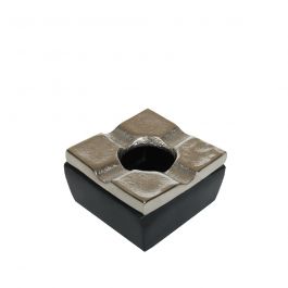 Espiel Σταχτοδοχείο Αλουμινίου Ασημί/Μαύρο 7,5x4,5 Εκ. Κωδικός: ASR113