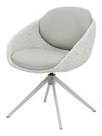 Bizzotto Averik Καρέκλα Περιστρεφόμενη Pu/Μπουκλέ Λευκή 60x62x80