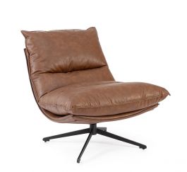 Bizzotto Alanez Πολυθρόνα Περιστρεφόμενη Pu Καφέ 96x80x81