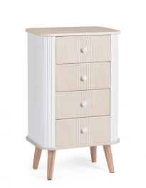 Bizzotto Vesly Συρταριέρα Mdf Λευκή/Μπεζ 45x30x75,5