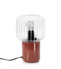 Bizzotto Myndi Επιτραπέζιο Φωτιστικό Γυάλινο/Κεραμικό Τερακότα Ø14x23