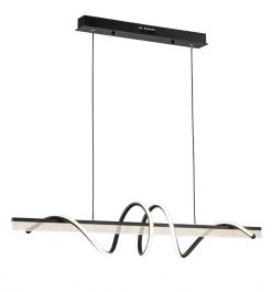 Bizzotto Alken Φωτιστικό Οροφής Ράγα Led Μεταλλικό Μαύρο 100x18x142 Εκ.