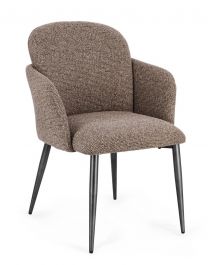Bizzotto Ercilla Καρέκλα Υφασμάτινη Γκρι-Καφέ 60x61x84