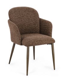 Bizzotto Ercilla Καρέκλα Υφασμάτινη Καφέ 60x61x84
