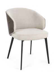 Bizzotto Kinsley Καρέκλα Ξύλινη/Υφασμάτινη Κρεμ 52x62,5x78