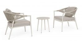 Bizzotto Millor Σετ Σαλόνι Εξωτερικού Χώρου Λευκό/Γκρι 69x75x77