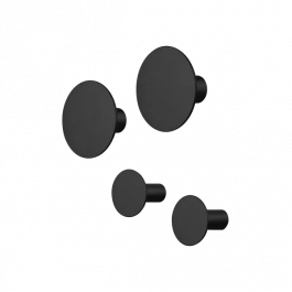 Blomus PONTO Κρεμάστρες Τοίχου PolyStone Σετ 4 Τμχ Ø8,5x7,3 - Black