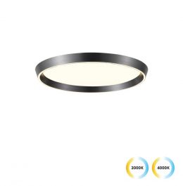 Viokef Πλαφονιέρα Led Με Εναλλαγή Χρώματος Μαύρη Φ40 Εκ. Lorissa 4347400 - Dimmable