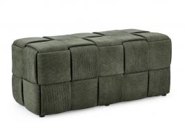 Bizzotto Orlyn Ταμπουρέ Υφασμάτινο Κοτλέ Κυπαρισσί 94x40x40