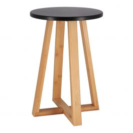 MRSHome Σκαμπώ Bamboo Μαύρο/Natural 30x30x43 Εκ.