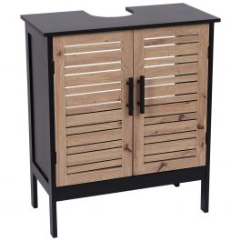 MRSHome Έπιπλο Νιπτήρα Mdf Ξύλινο Μαύρο/Natural 60x30x70 Εκ.