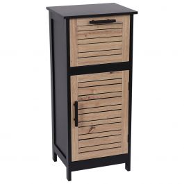MRSHome Ντουλάπι/Έπιπλο Μπάνιου Mdf/Ξύλινο Μαύρο/Natural 36,5x30x83 Εκ.