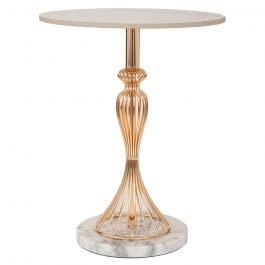 Iliadis Βοηθητικό Τραπέζι Μεταλλικό/Κεραμικό Χρυσό Φ39x50 Εκ.