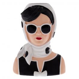 Iliadis Βάζο "Γυναίκα" Polyresin Μαύρο/Λευκό 20x14x25 Εκ. 