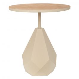 Iliadis Βοηθητικό Τραπέζι Ξύλινο/Μεταλλικό Κρεμ Φ50x56 Εκ. 