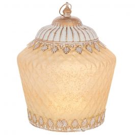 Iliadis Φανάρι Με Led Φως Γυάλινο Κίτρινο Φ15x19 Εκ.