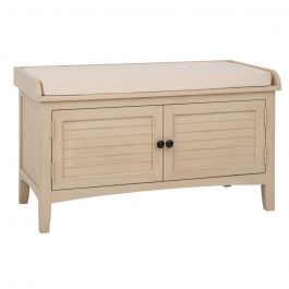 Iliadis Ταμπουρέ Ξύλινο Μπεζ Με Μαξιλάρι 85x40x48 Εκ. 