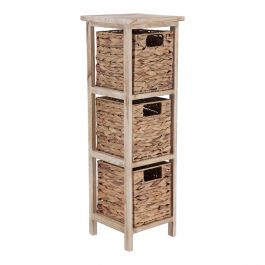 MRSHome Συρταριέρα/Έπιπλο Μπάνιου Από Υάκινθο/Mdf Natural 25x25x77 Εκ.