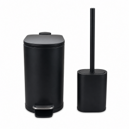 MRSHome Σετ Κάδος Απορριμμάτων Soft Close 5Lt Μεταλλικός 14x27x33 Εκ. Και Πιγκάλ I Μαύρος