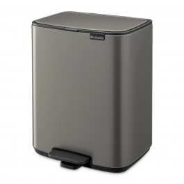 Brabantia BO Κάδος Απορριμμάτων Μεταλλικός 12Lt. I Platinum