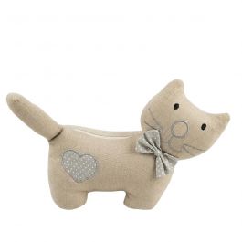 Trends Στοπ Πόρτας ''Γάτα'' Υφασμάτινο Μπεζ 26x11x27 Κωδικός: DWIA1008