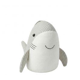 Trends Στοπ Πόρτας ''Καρχαρίας'' Υφασμάτινο Γκρι/Λευκό 15x13x21 Κωδικός: DWIA1010