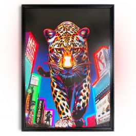 Πίνακας "New York Cat" Με Neon LED Φωτισμό 70x100 Εκ.
