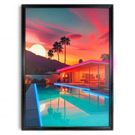 Πίνακας "Vintage Villa" Με Neon LED Φωτισμό 70x100 Εκ.