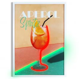 Πίνακας "Aperol Green Orange" Με Neon LED Φωτισμό 50x70 Εκ.