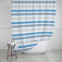 Estia Κουρτίνα Μπάνιου Poly 180x200 Stripes Μπλε