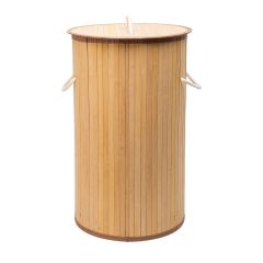 Estia Καλάθι Απλύτων Πτυσσόμενο Bamboo Στρογγυλό 57 Lt
