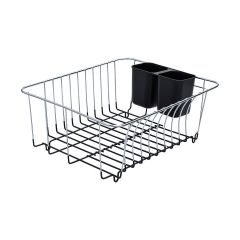 Estia Καλάθι Νεροχύτη Μεταλλικό 35x30x15 Με Βάση Σιλικόνης Μαύρο