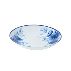 Estia Βαθύ Πιάτο Σούπας Blue Rose Πορσελάνινο Λευκό/Μπλε Ø23 Εκ.