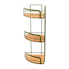 Estia Εταζέρα Olive Series Μεταλλική/Bamboo Γωνιακή 3 Θέσεων 19,5x19,5x49