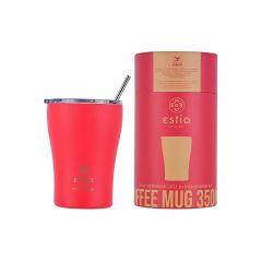 Estia Θερμός Coffee Mug Save The Aegean 350 ml Scarlet Red