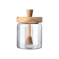 Estia Δοχείο Μελιού Acacia Γυάλινο 450 ml 9x9x13,5 Με Κουτάλι Μελιού
