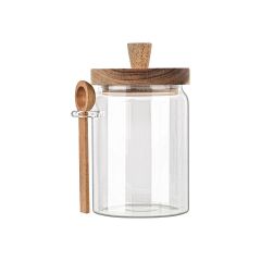 Estia Δοχείο Αποθήκευσης Acacia Γυάλινο 850 ml 9,7x12x17 Εκ. Με Κουτάλι