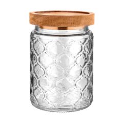 Estia Δοχείο Αποθήκευσης Allure Γυάλινο 700 ml 10x14 Εκ. Ανάγλυφο