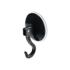 Estia Κρεμάστρα Μονή Πλαστική Με Βεντούζα Μαύρη 8,5 Εκ.