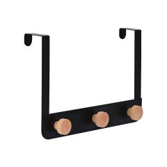 Estia Κρεμάστρα Πόρτας Τριπλή Μεταλλική Μαύρη 20x2,5x30