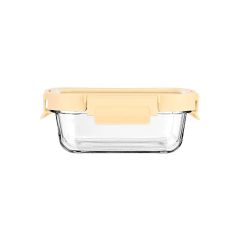 Estia Φαγητοδοχείο Click&Seal Γυάλινο 370 ml 16,3x12,3x6,2 Εκ. Με Καπάκι Ivory