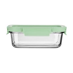 Estia Φαγητοδοχείο Click&Seal Γυάλινο 1050 ml 21,7x16,5x7,4 Εκ. Με Καπάκι Mint