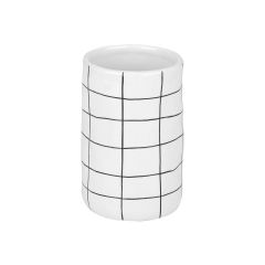 Estia Ποτηράκι Μπάνιου Cage Κεραμικό Λευκό 7,5x12 Εκ.